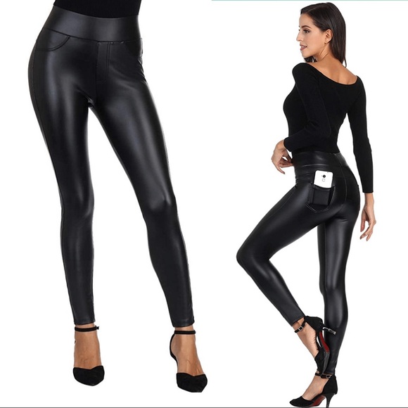 Amazon Pants - Women’s Faux Leather Leggings Medium